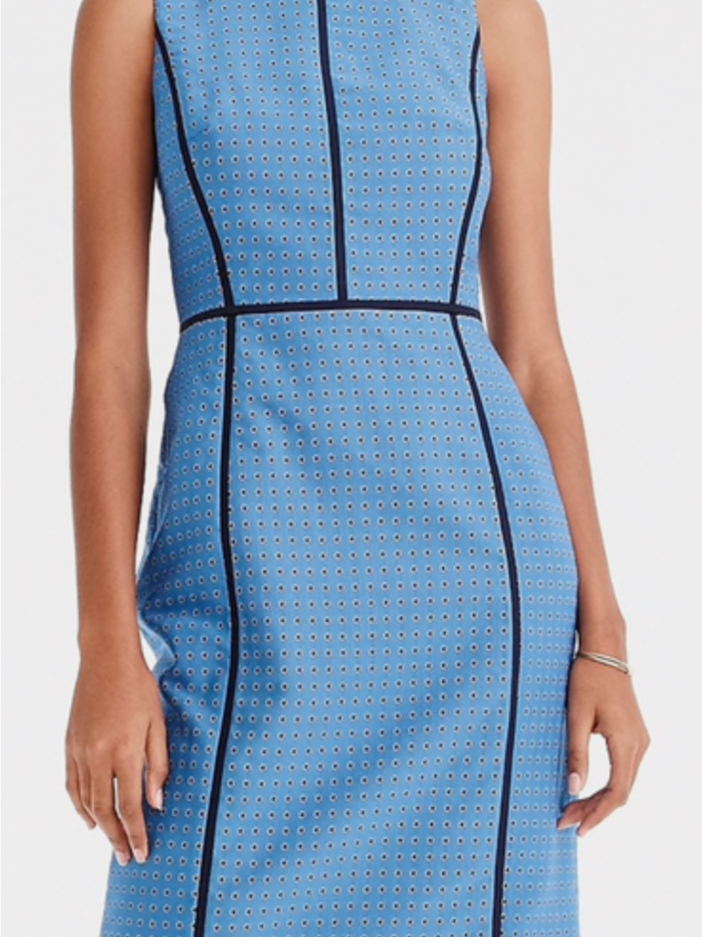 Sleeveless Blue J Crew Eyelet Sheath Dress 0
